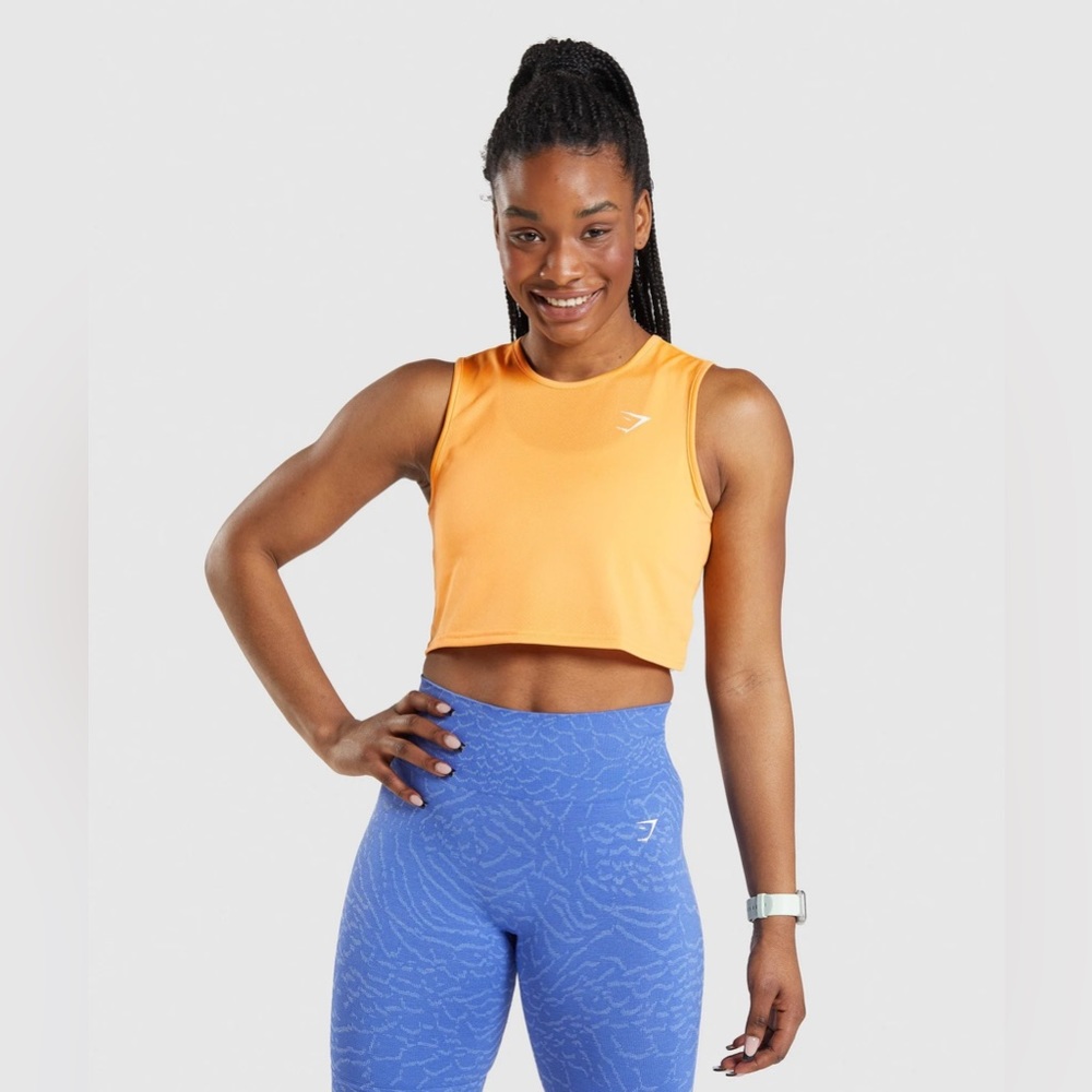 GYMSHARK Training Crop Tank in Apricot Orange - XS